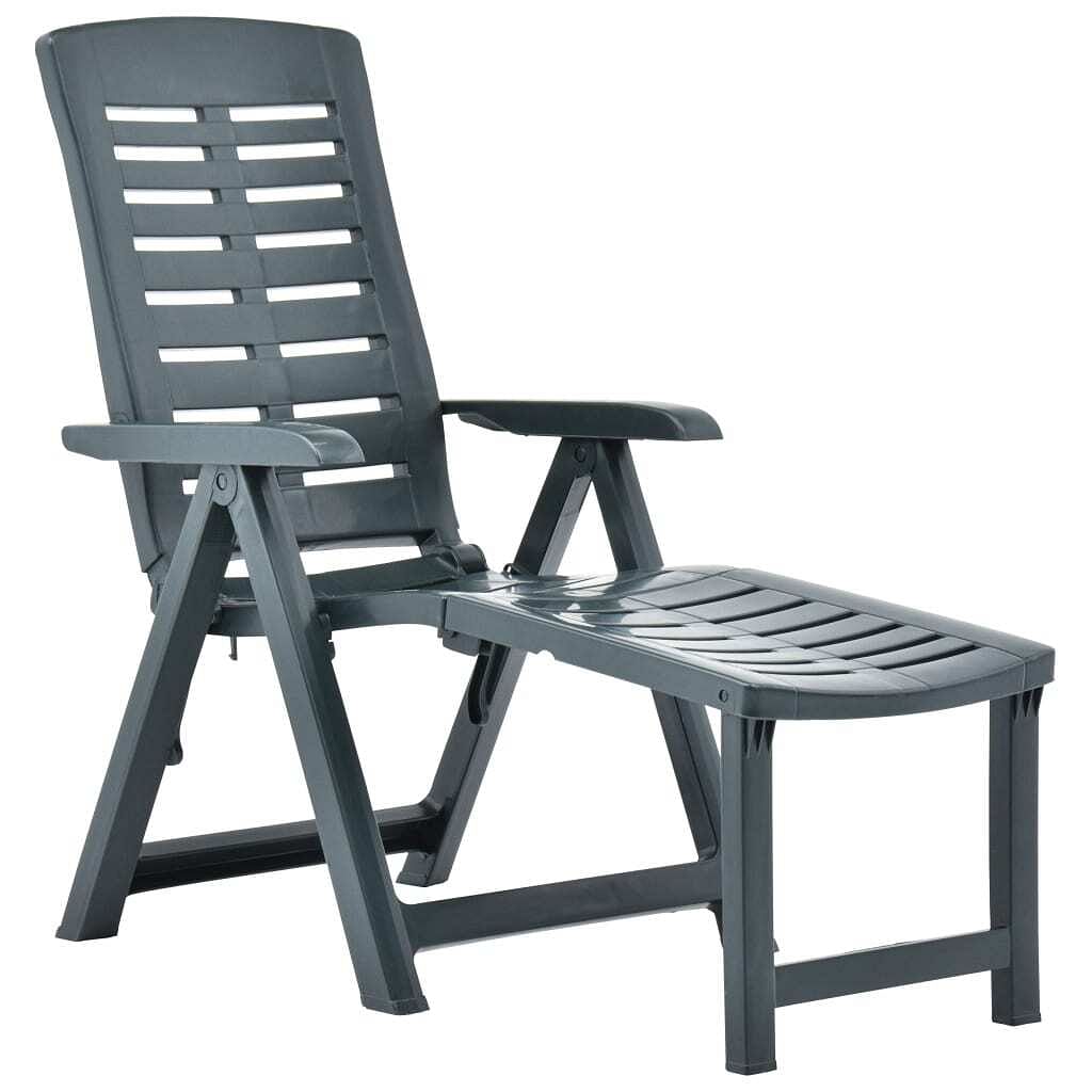 Sunlounger green plastic medium foldable sunlounger other