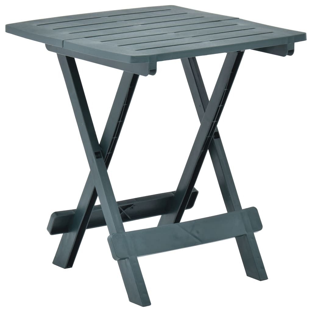 Garden table green plastic 17.7 x 16.9 x 19.7 in foldable