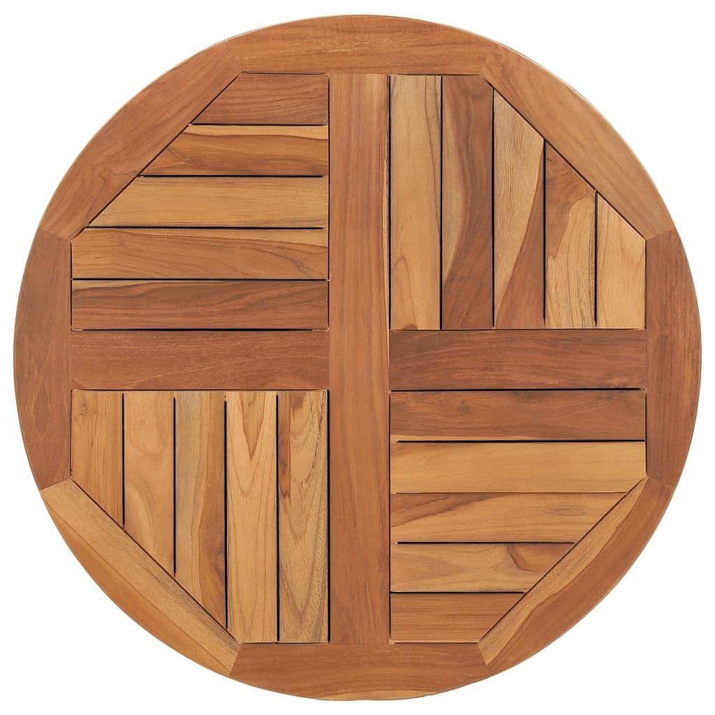 Tabletop teak solid wood medium durable round rustic
