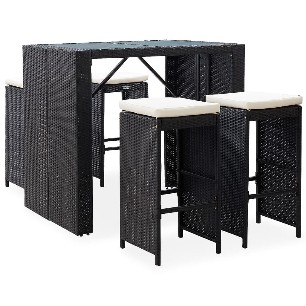 Bar set poly rattan: black