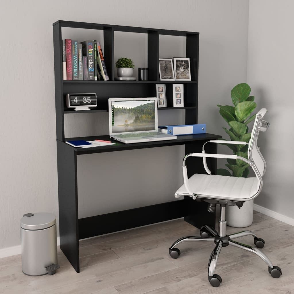 Desk black engineered wood