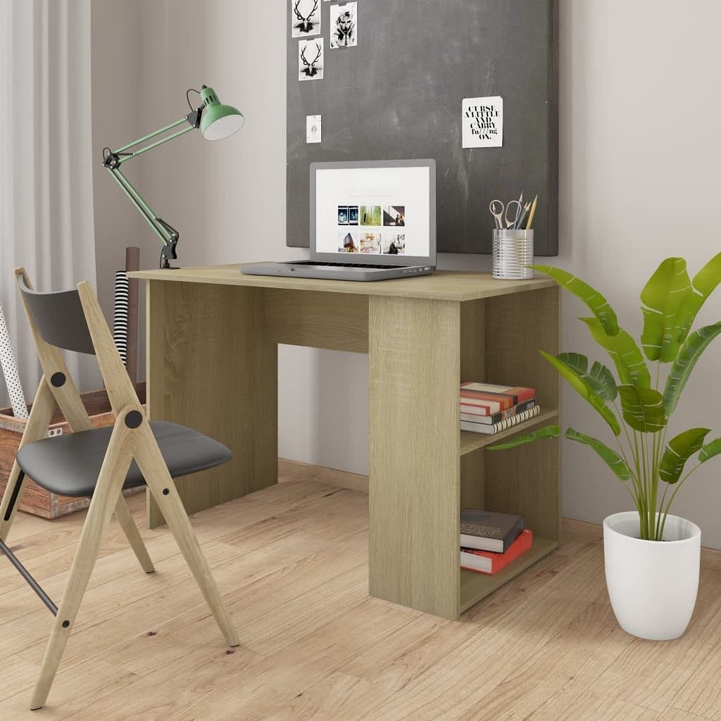 Desk sonoma oak engineered wood medium computer desk