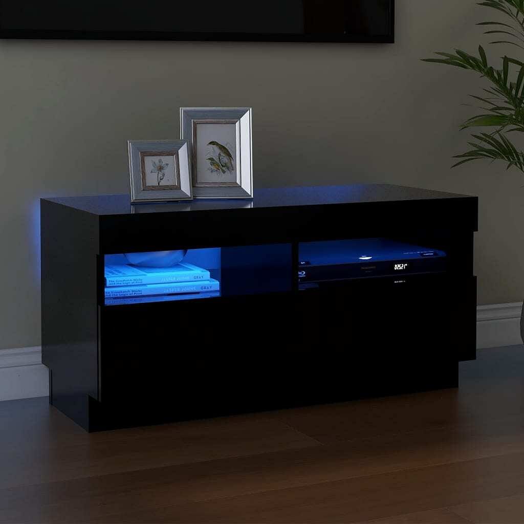 Tv cabinet black engineered wood tv cabinet rectangular modern