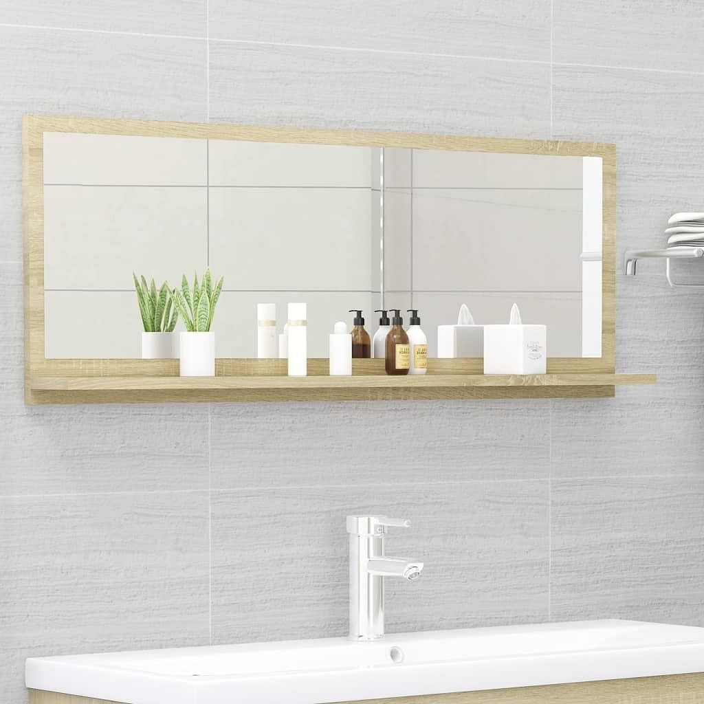 Mirror sonoma oak engineered wood large bathroom mirror