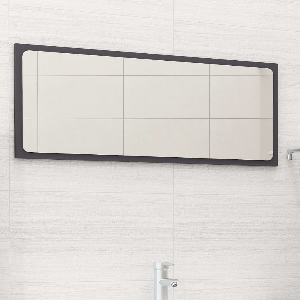Mirror grey engineered wood, acrylic 35 x 14 in mirror