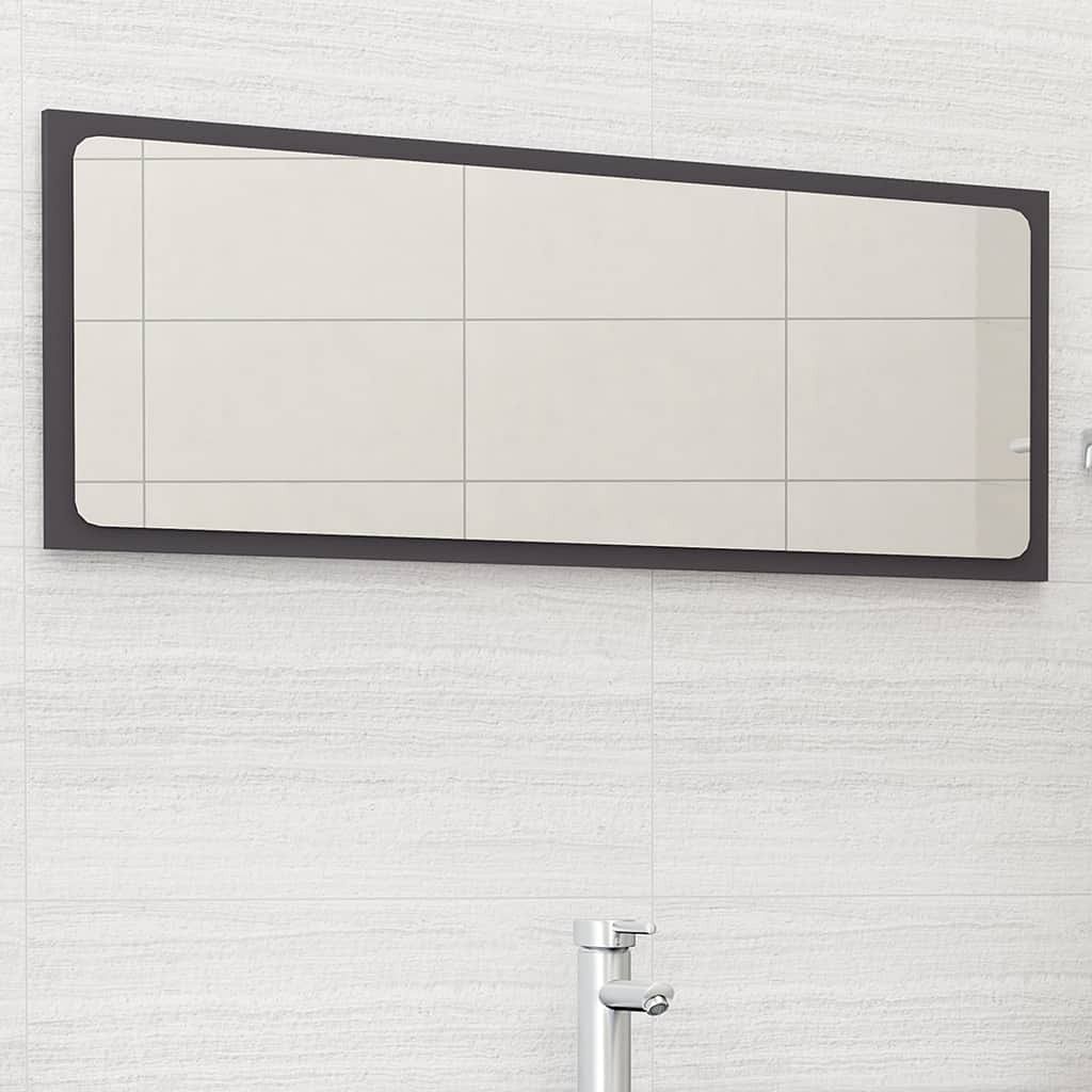 Mirror grey engineered wood, acrylic modern mirror rectangular