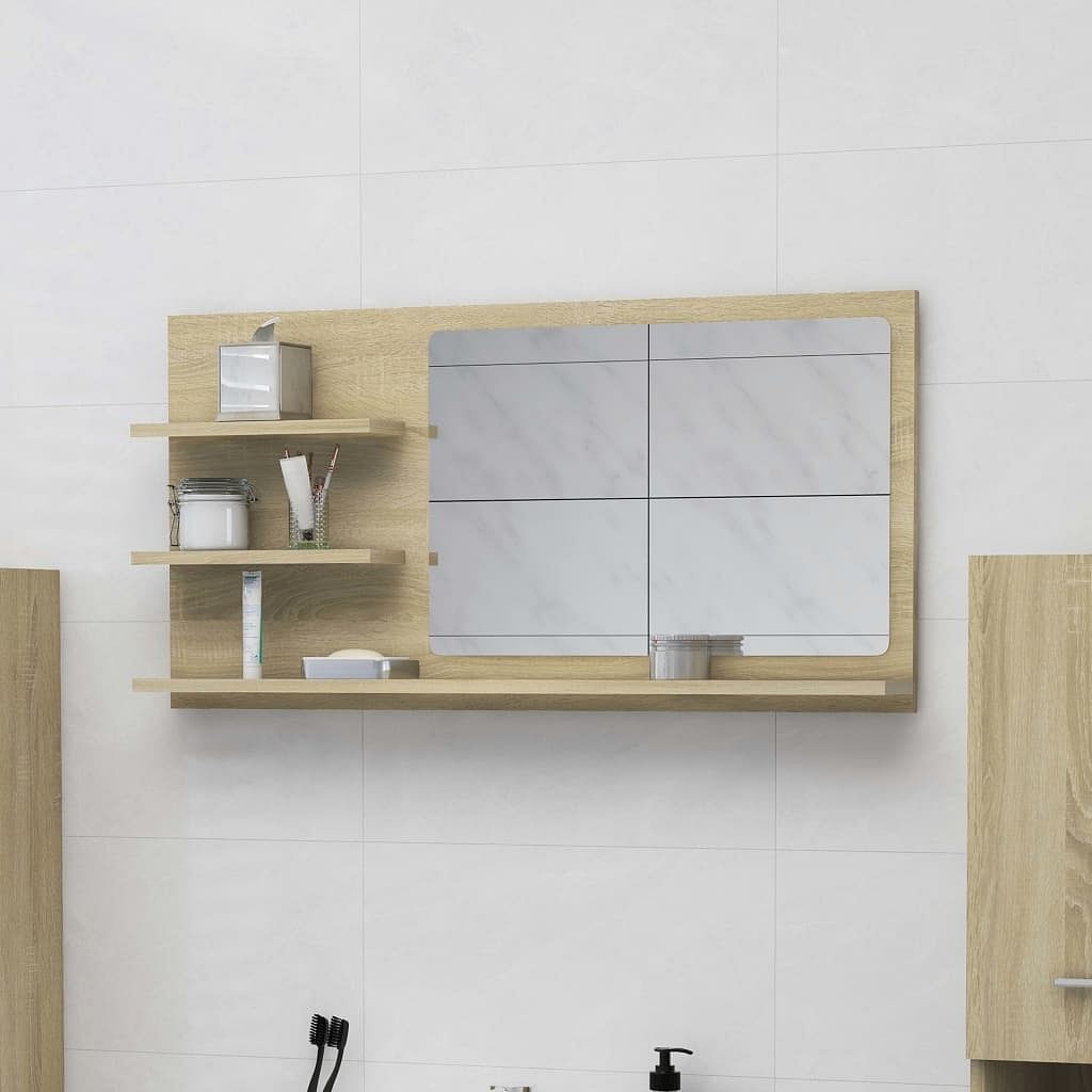 Mirror sonoma oak engineered wood, acrylic 35.4 in x 17.7 in
