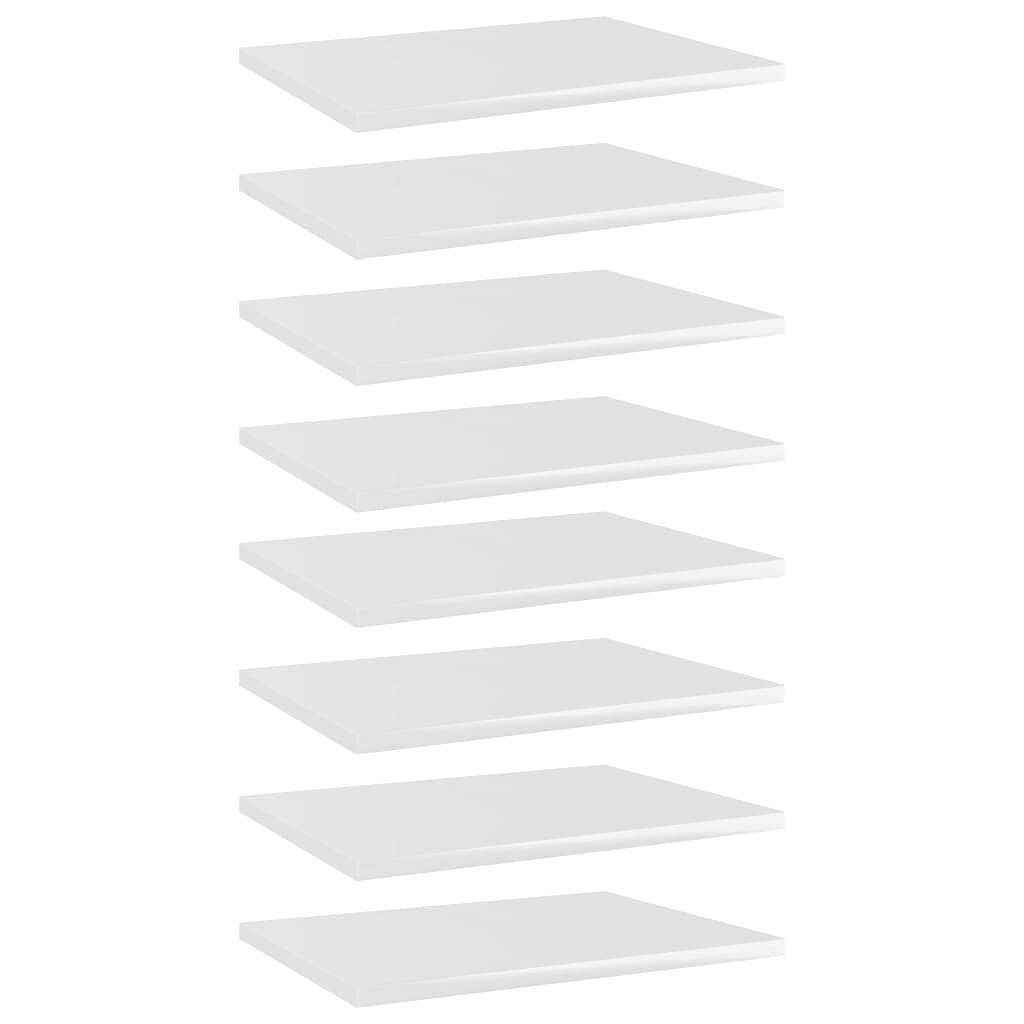 Shelf set of 8 gloss white engineered wood 15.7 x 11.8 in