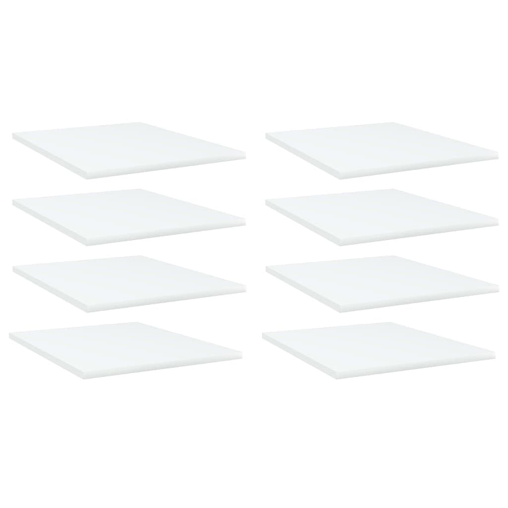 Shelf set of 8 white engineered wood medium shelf rectangular