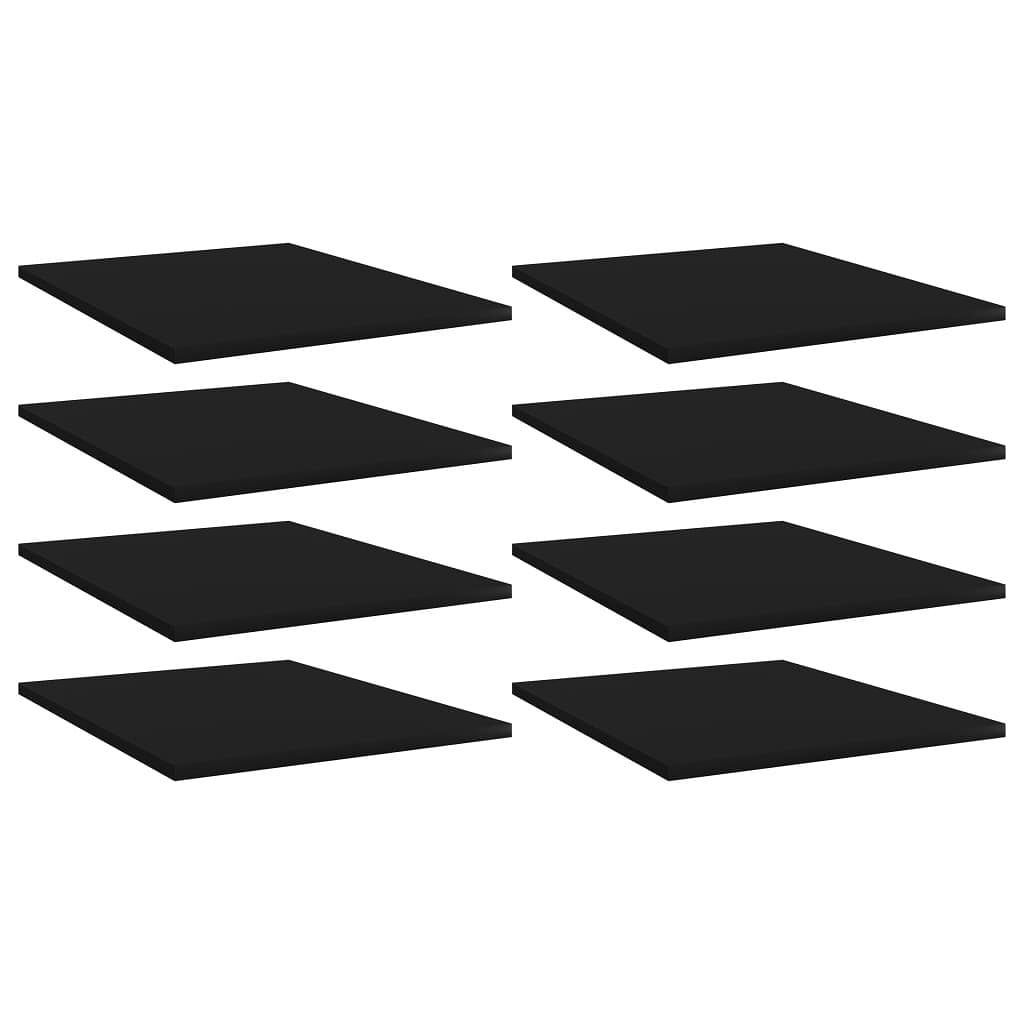 Shelf set of 8 black engineered wood 15.7x19.7x0.6 in