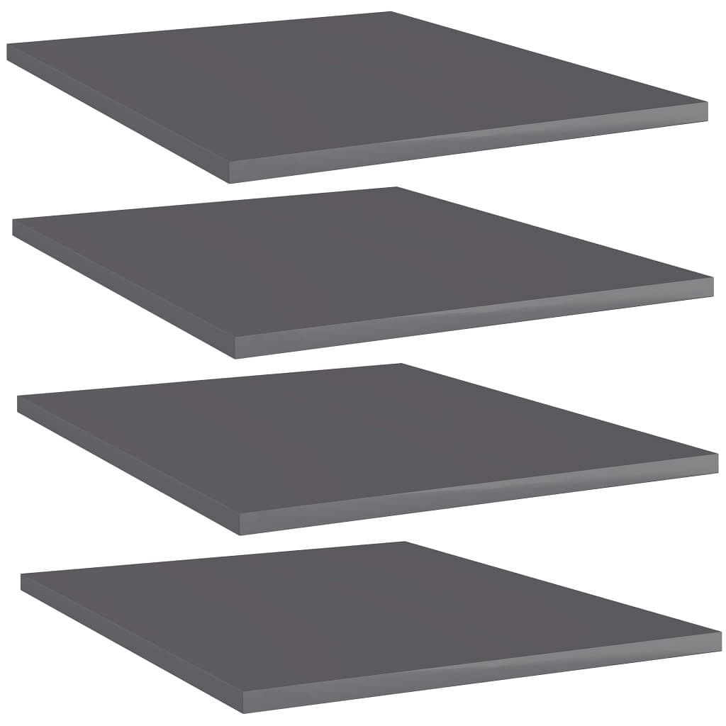 Shelf set of 4 high gloss grey engineered wood medium simple