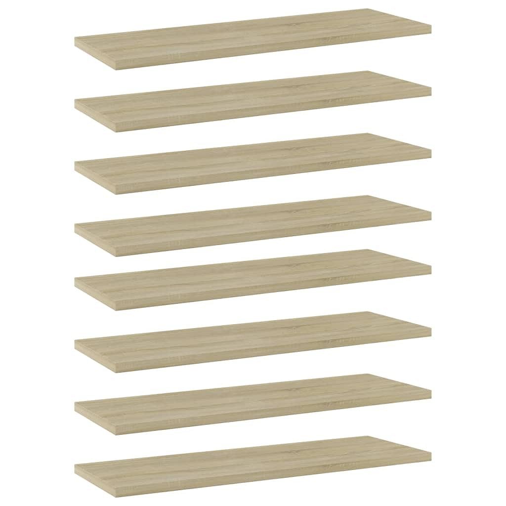 Shelf set of 8 sonoma oak engineered wood 23.6 x 7.9 x 0.6 in