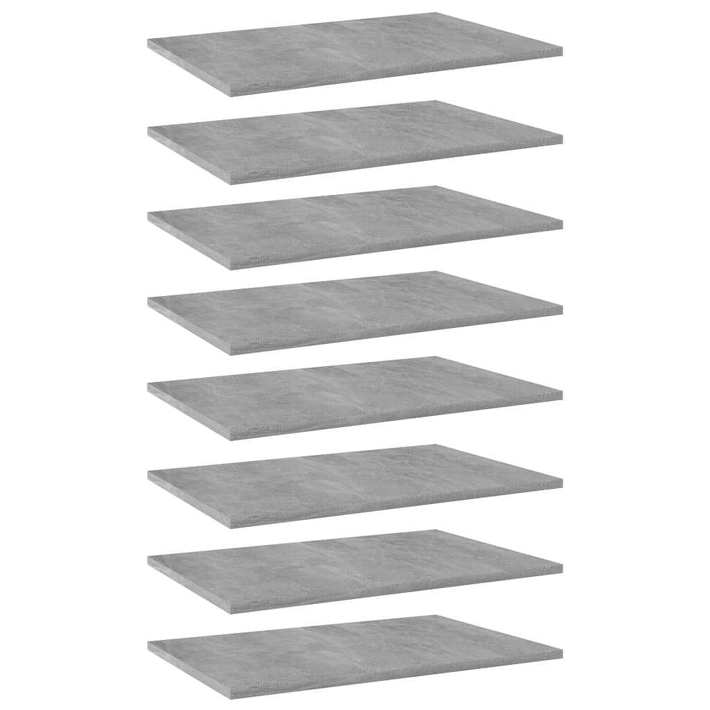 Shelf set of 8 concrete grey engineered wood 23.6 x 15.7 in