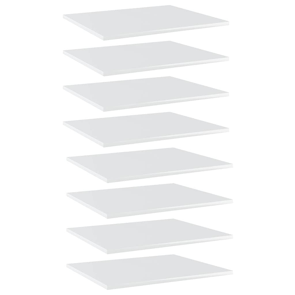 Shelf set of 8 high gloss white engineered wood medium