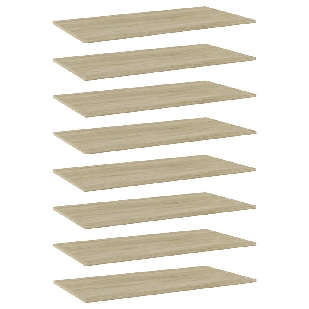 Shelf set of 8 sonoma oak engineered wood 31.5 x 11.8 x 0.6 in