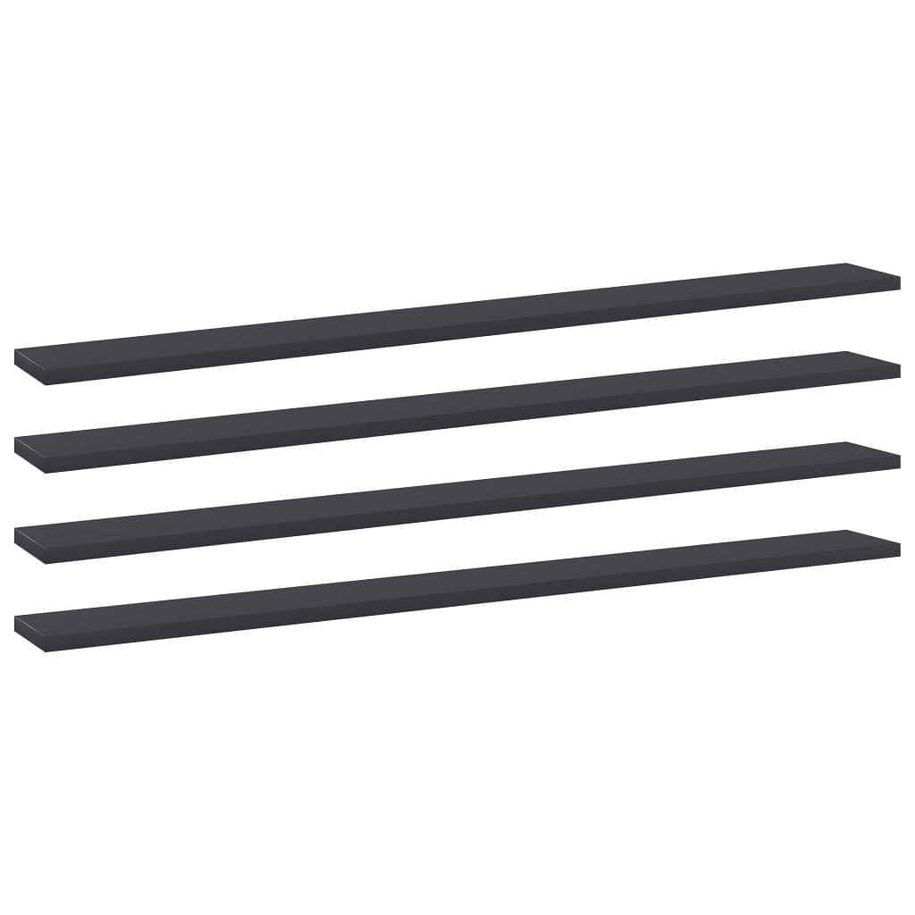 Shelf set of 4 gray engineered wood medium minimalistic shelf