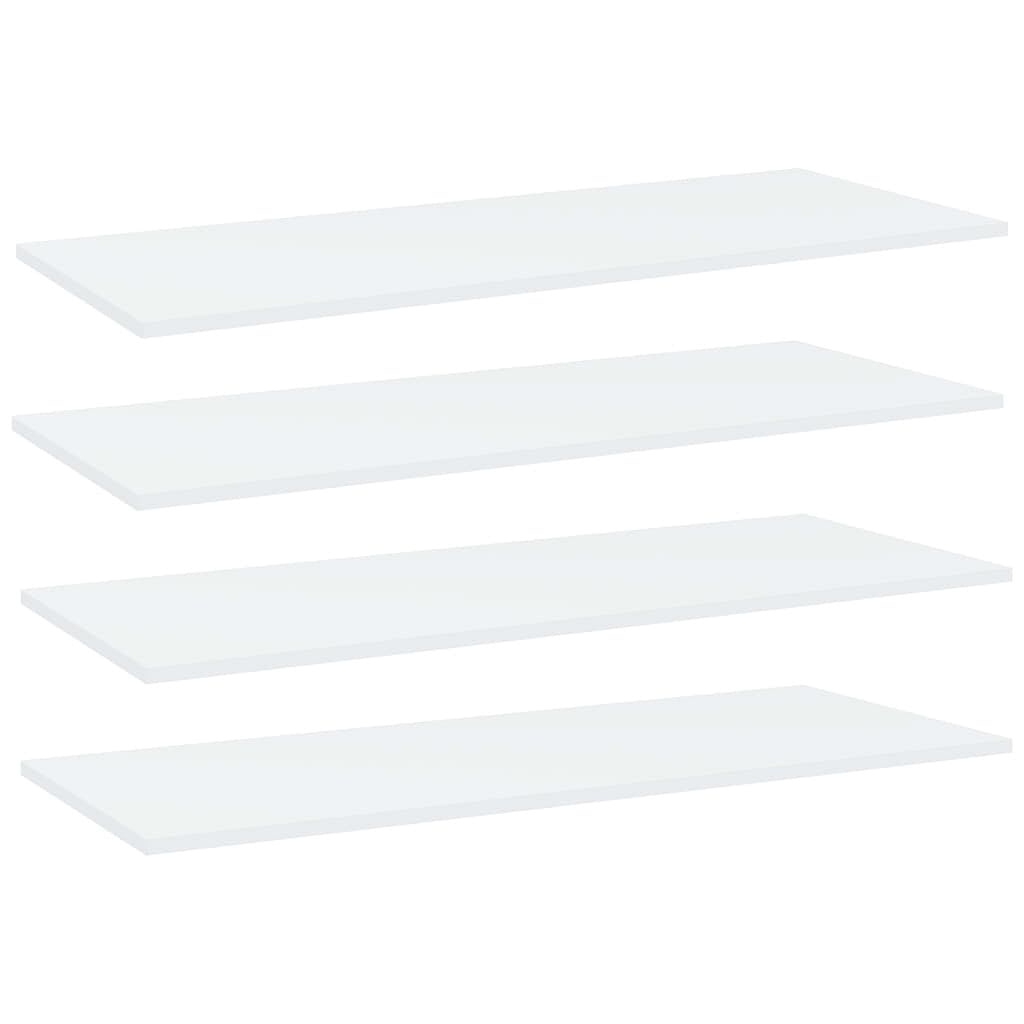 Shelf set of 4 white engineered wood large simplistic shelf