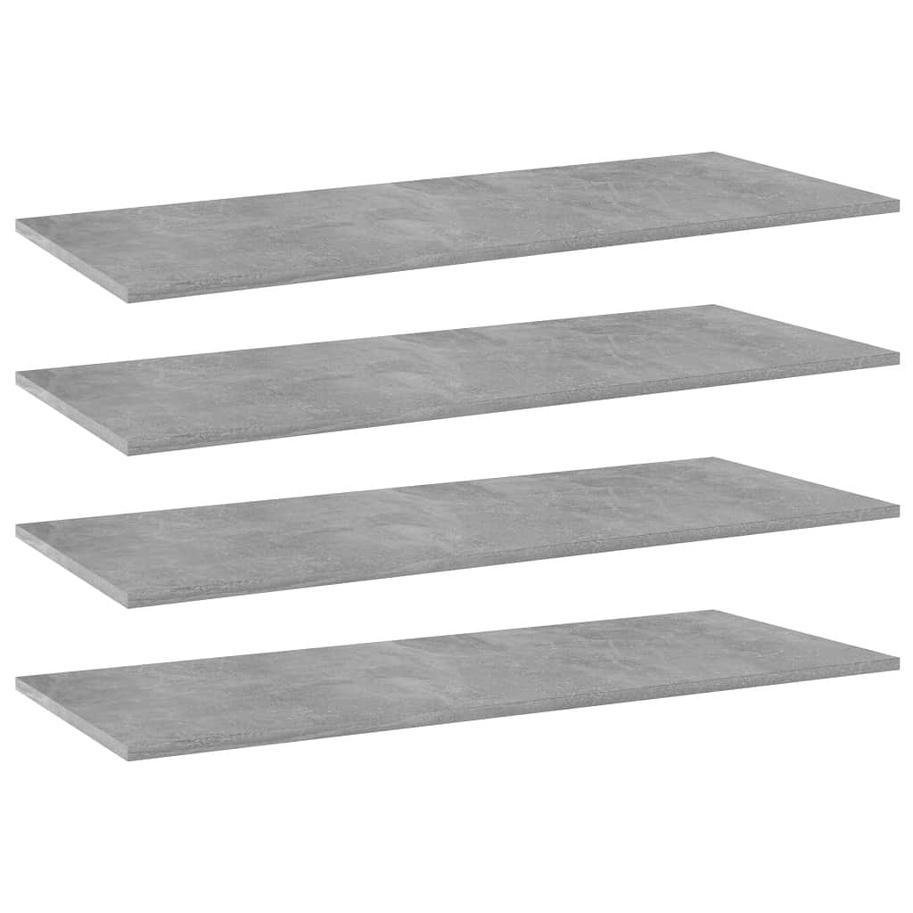 Shelf set of 4 concrete grey engineered wood extra shelf simple