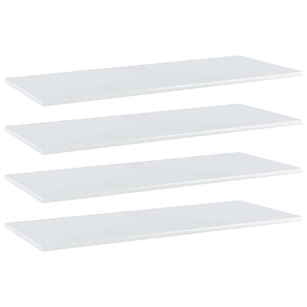 Shelf set of 4 high gloss white engineered wood