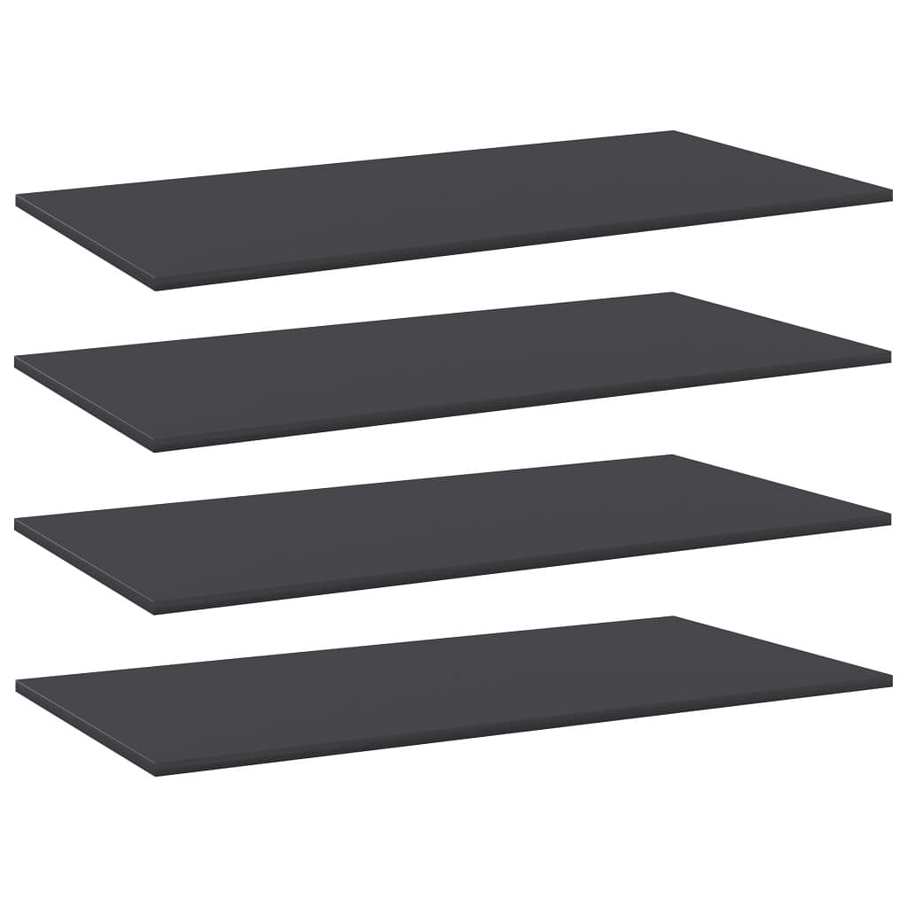 Shelf set of 4 grey engineered wood 39.4 x 19.7 in simplistic