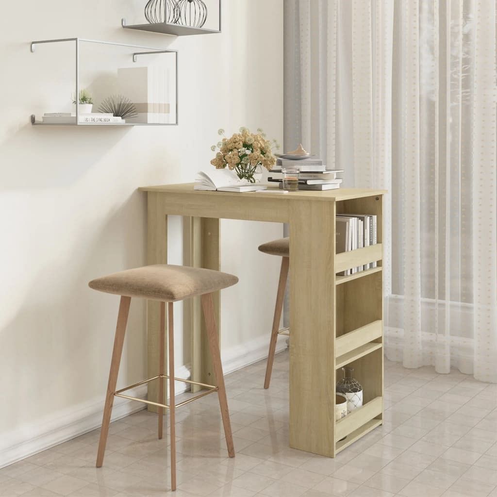 Bar table sonoma oak engineered wood high bar table rectangular