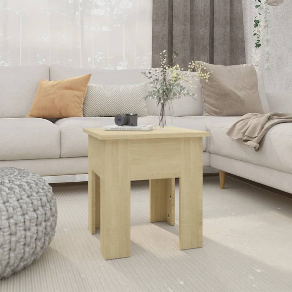 Coffee table sonoma oak engineered wood 15.7 x 15.7 in