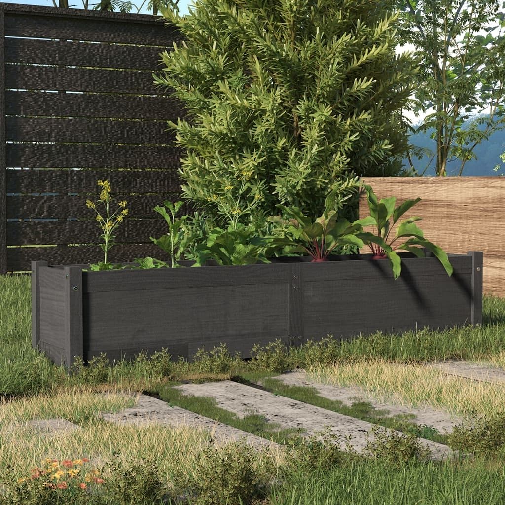Raised bed grey solid pinewood medium durable garden planters