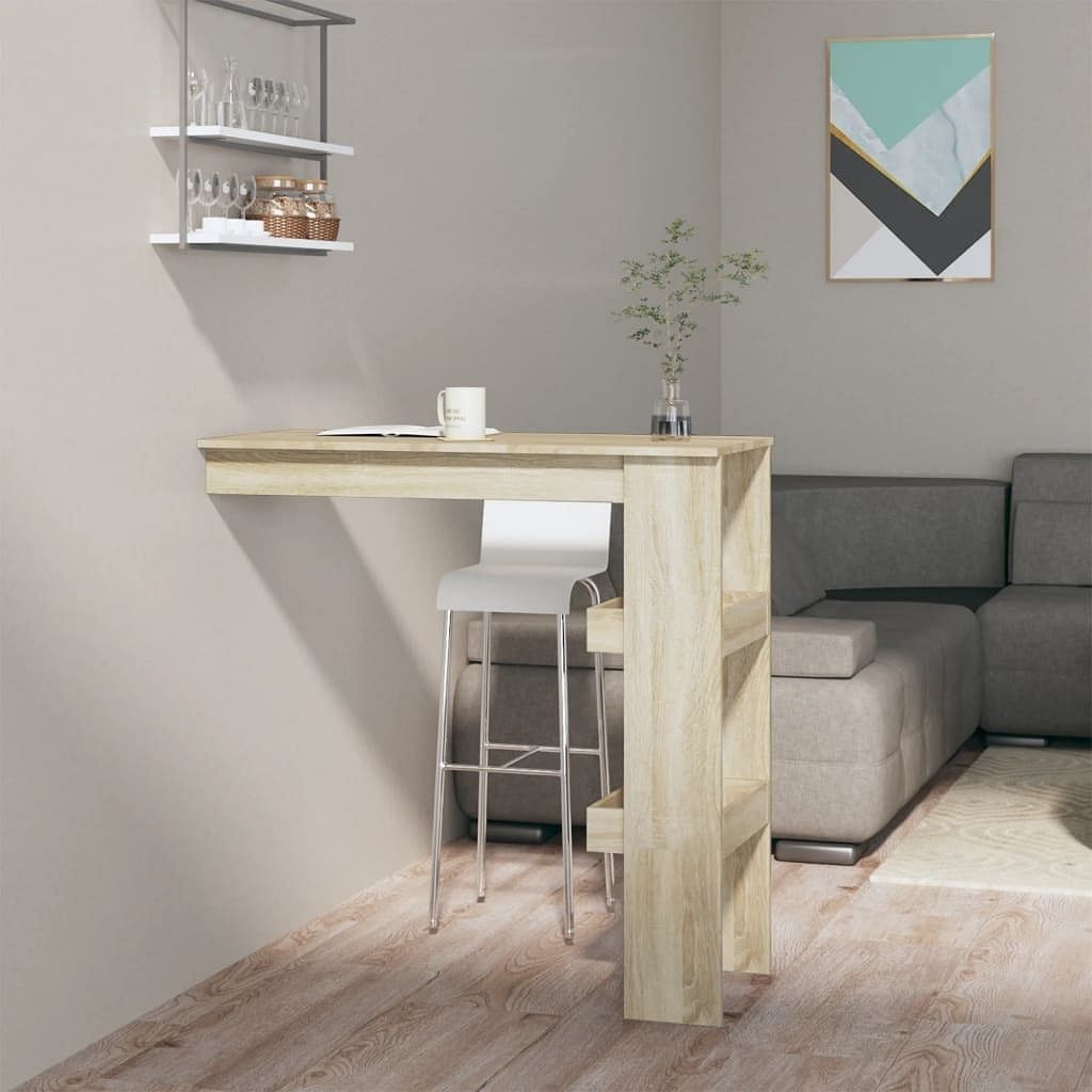 Wall bar table sonoma oak engineered wood