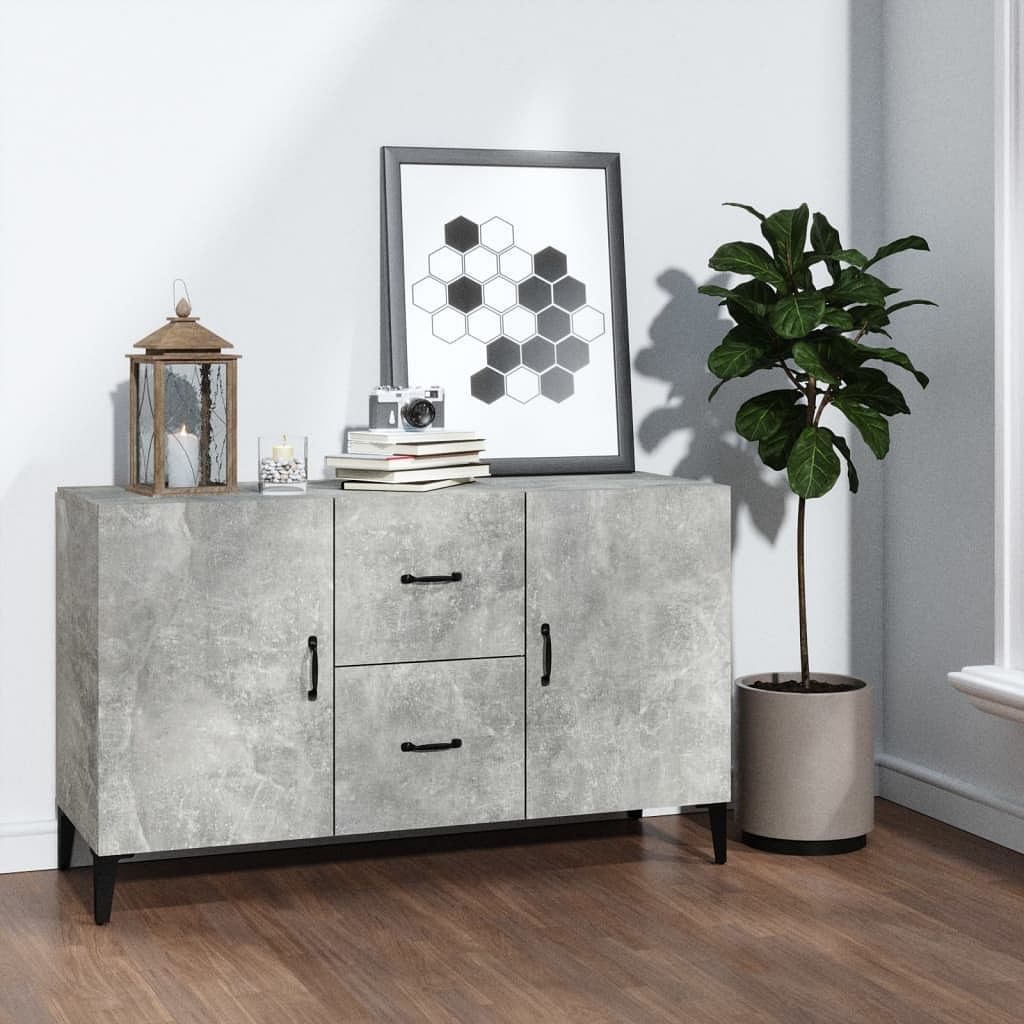 Sideboard concrete gray engineered wood medium sideboard