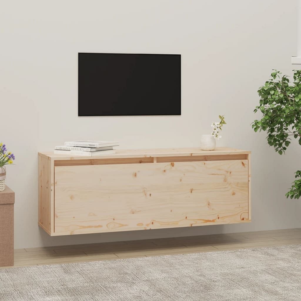 Wall cabinet natural pine solid pinewood