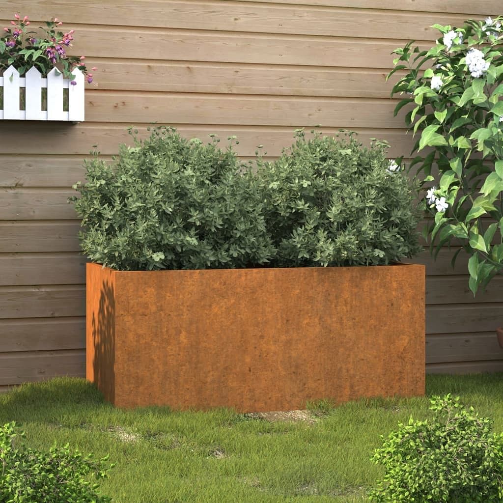 Planter rusty corten steel medium durable corten steel planter