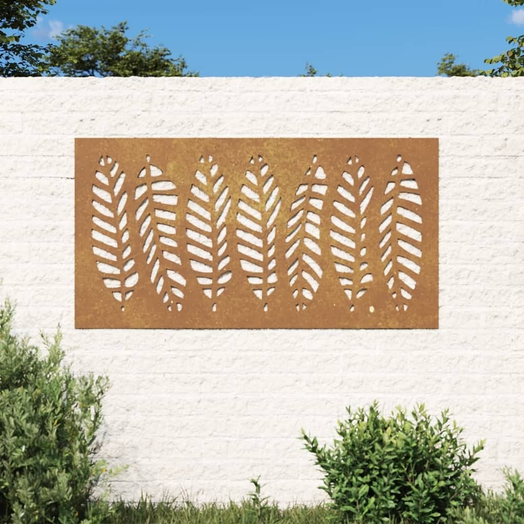 Garden wall decoration rusty brown corten steel large durable