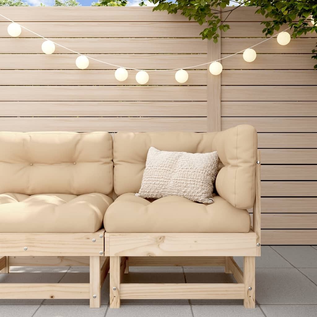 Garden corner sofa natural wood solid pine wood standard modular