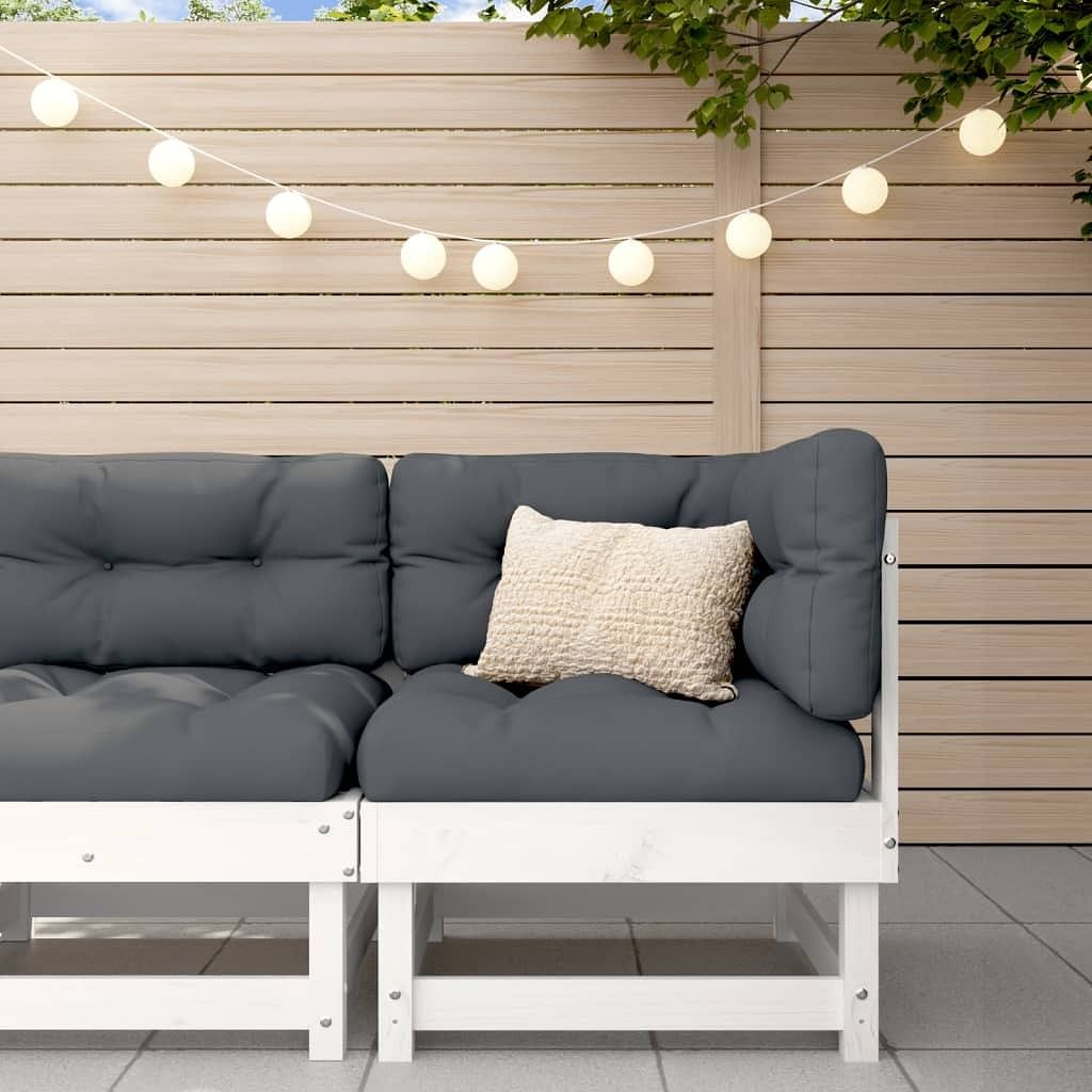 Garden corner sofa white solid pine wood large modular