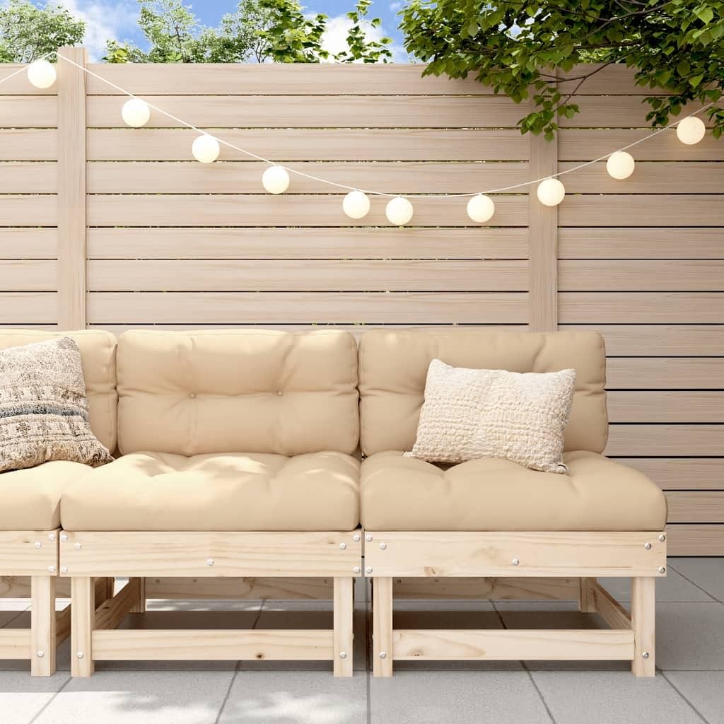 Middle sofa beige, natural wood