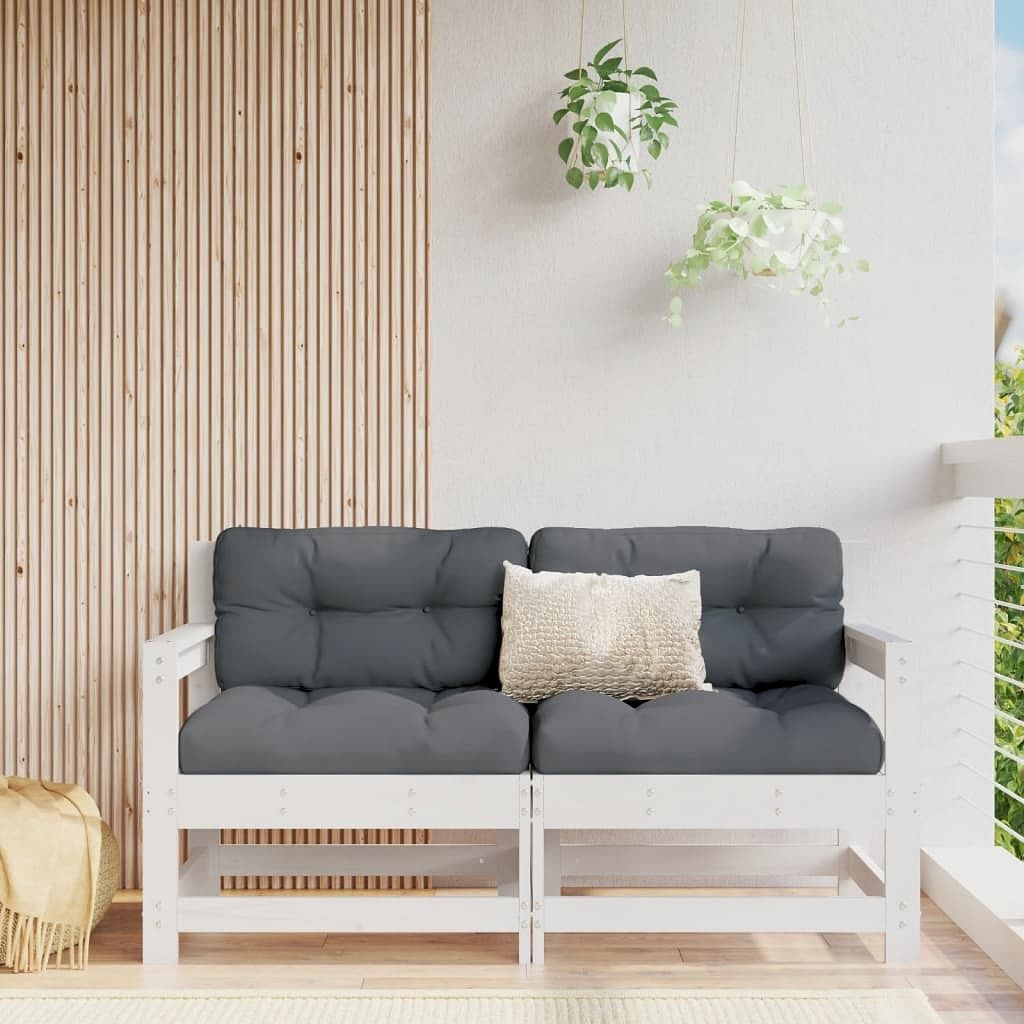 Garden corner sofa white solid pine wood, plywood