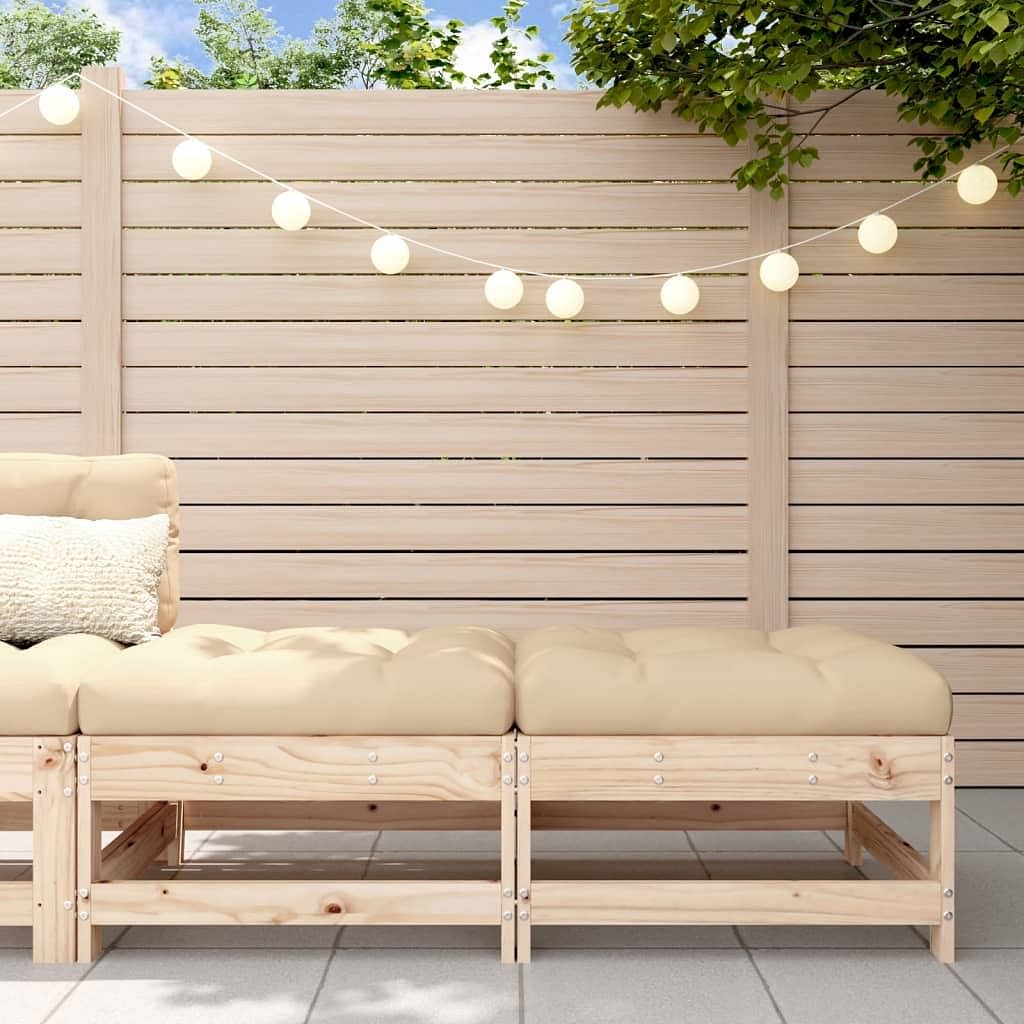 Garden footstool pine wood solid pine wood medium modular