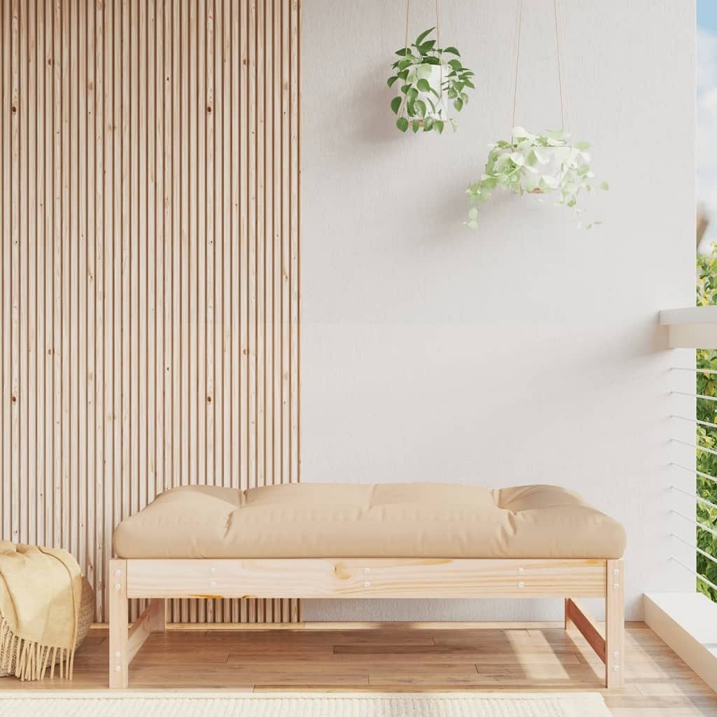 Garden footstool natural pine solid pine wood