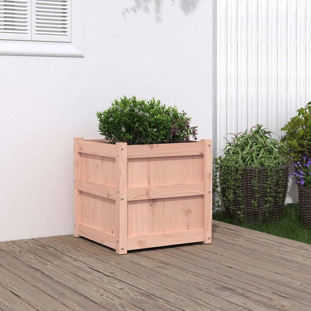 Garden planter natural wood solid douglas fir wood 19.7 in square