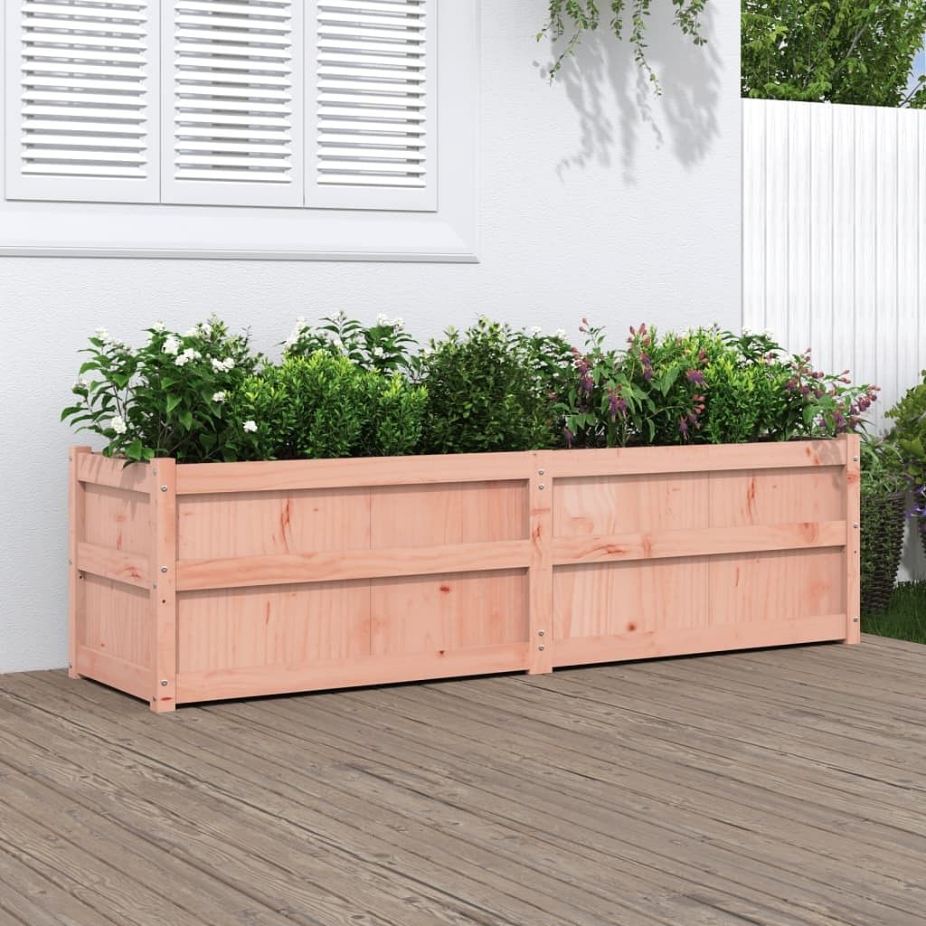 Garden planter natural wood solid douglas wood large sturdy