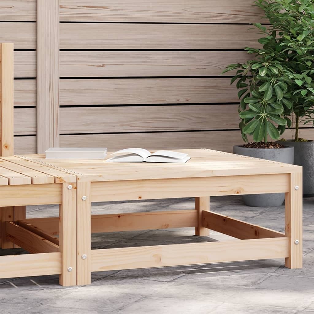 Garden footstool brown solid pine wood 27.6x27.6x11.8 in modular