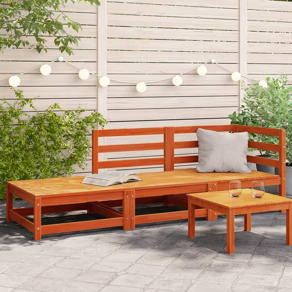 Garden sofa wax brown solid pine wood standard