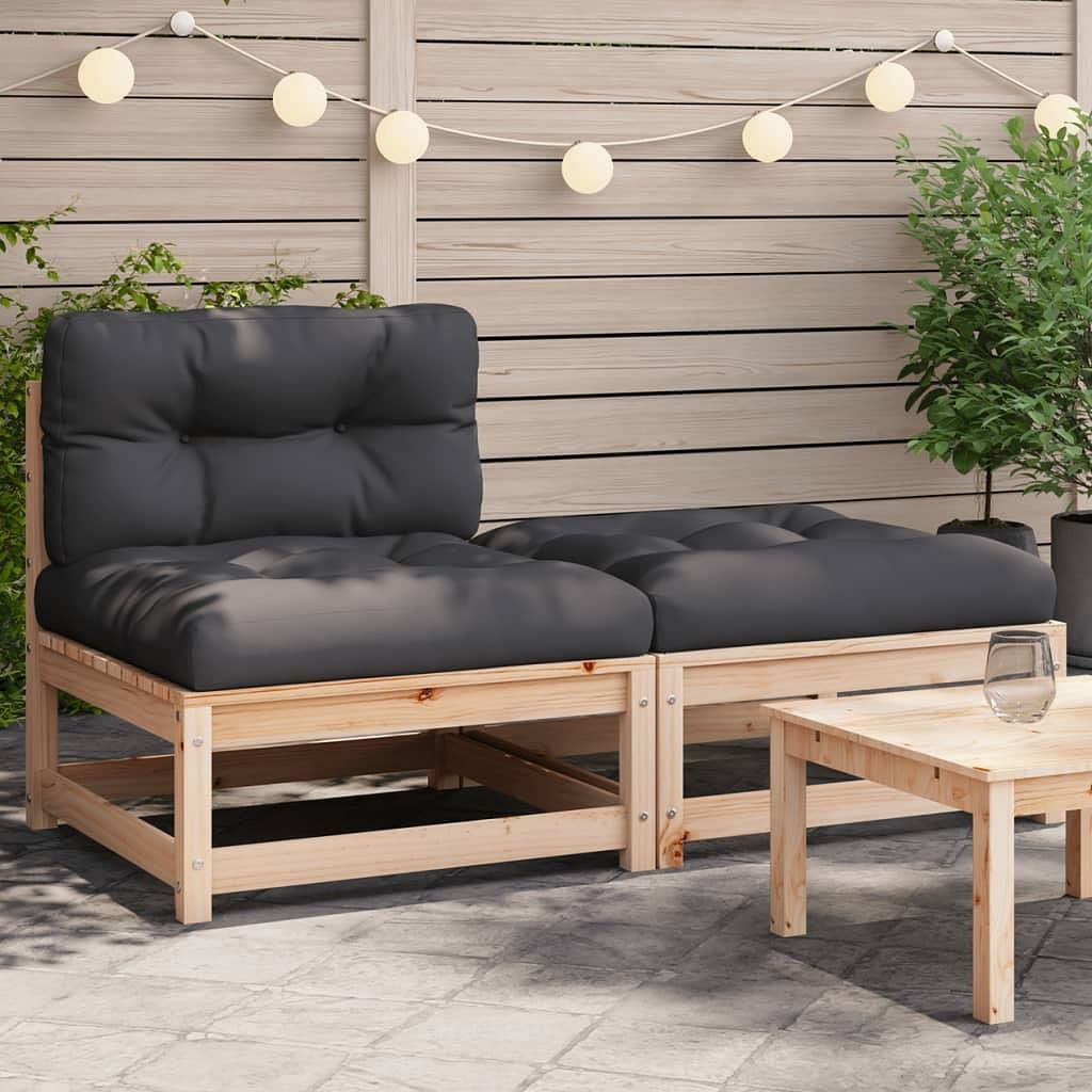Patio sofa anthracite, pine wood solid pine wood, oxford fabric