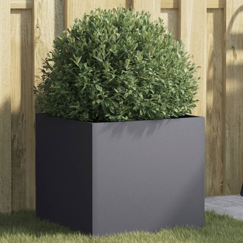 Planter anthracite cold-rolled steel medium decorative inlays