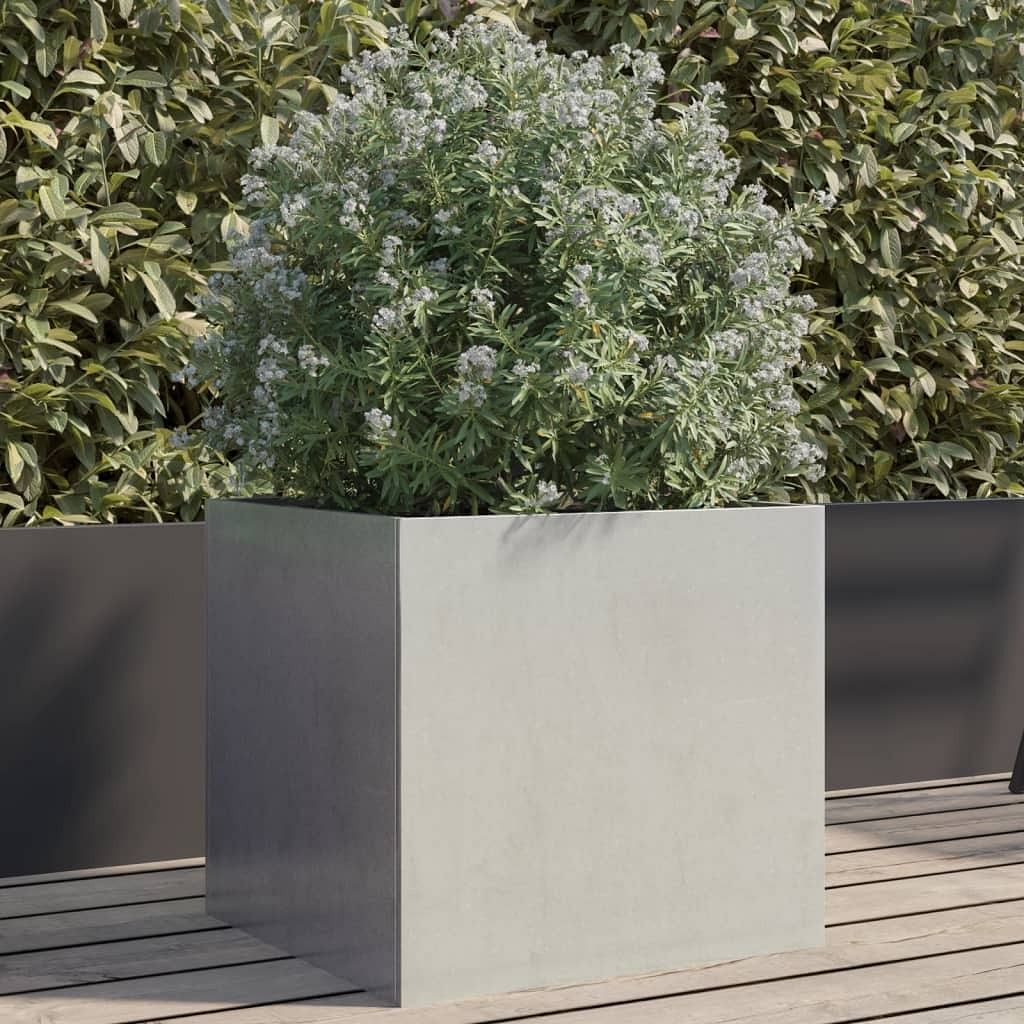 Planter silver stainless steel medium durable planter