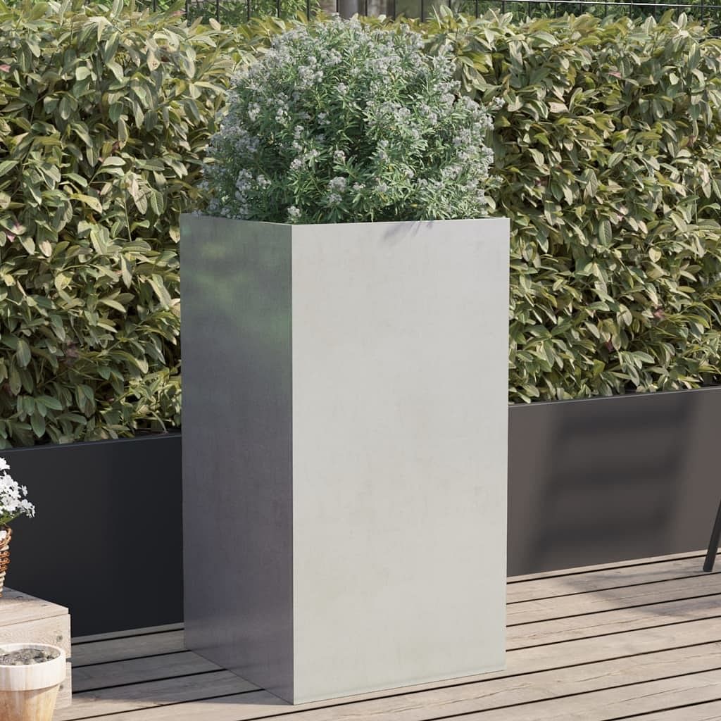 Planter silver stainless steel medium durable planter