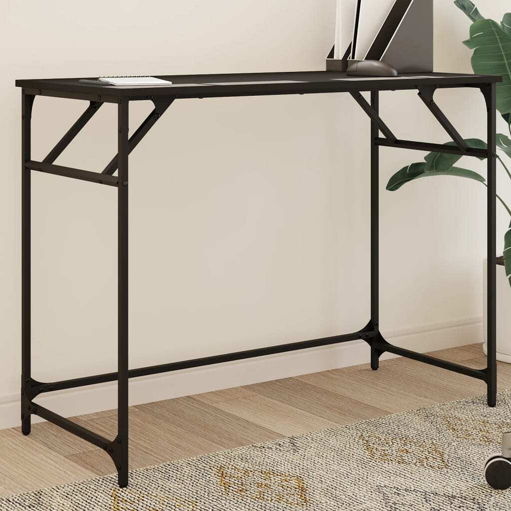 Desk black engineered wood, powder-coated steel