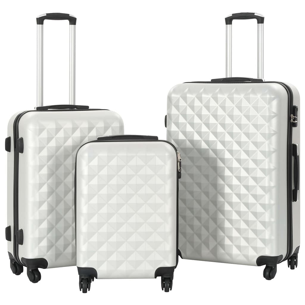 Hardcase trolley set 3 pcs bright silver abs
