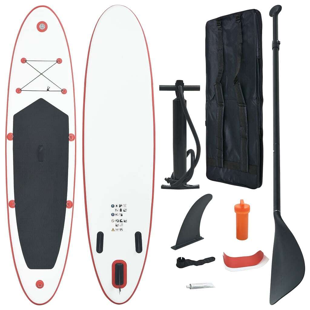 Stand up paddle board set sup surfboard inflatable red and white