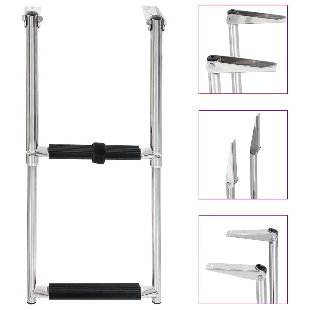 Folding boarding ladder 2-step stainless steel